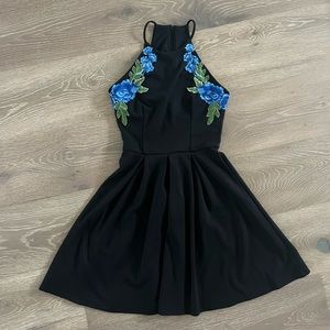 B. Darlin Homecoming Dress with Blue Flower Appliques US 3/4 (S)